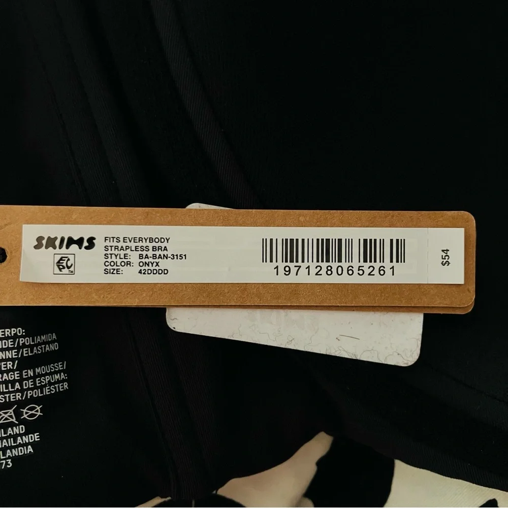 Skims Fits Everybody Strapless Convertible Lined Demi Onyx Black Sz 42DDDD NWT - Picture 11 of 14